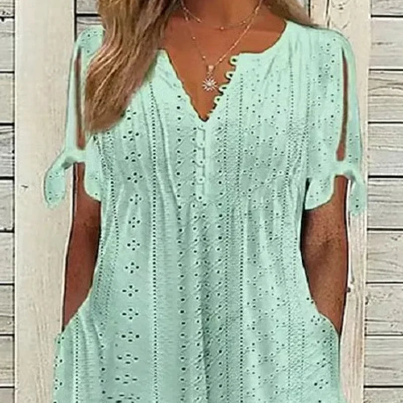 🥰Elegantné dámske šaty s výstrihom do V