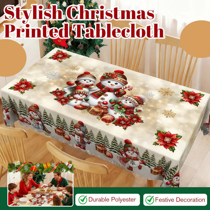 🎅Božični prt – praznični dizajn, trpežen poliester, odporen proti madežem in gubam🎁