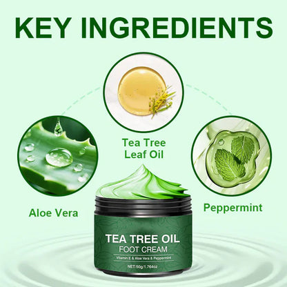 🦶 Upokojujúci krém na nohy s aloe vera a olejom z čajovníka – hydratácia + úľava