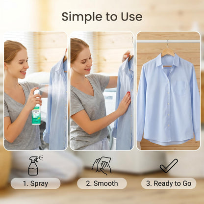 Sprej na odstraňovanie záhybov z odevov, jemné zloženie, v praktickom balení na cestovanie