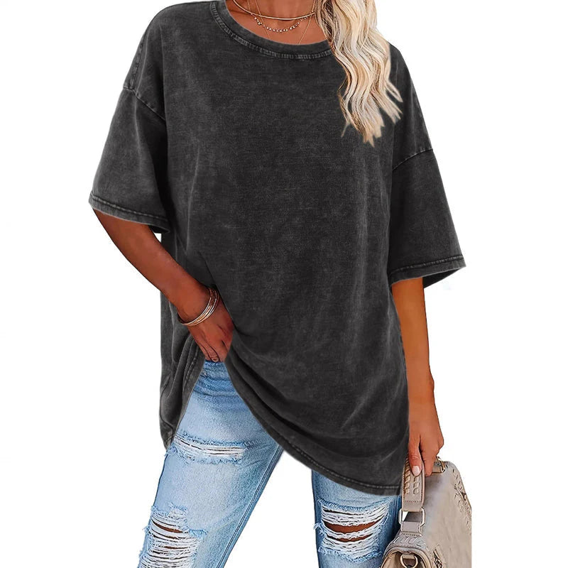 👕 Dámske oversized vintage tričko s vypraným efektom