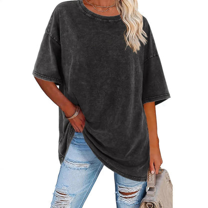 👕 Dámske oversized vintage tričko s vypraným efektom