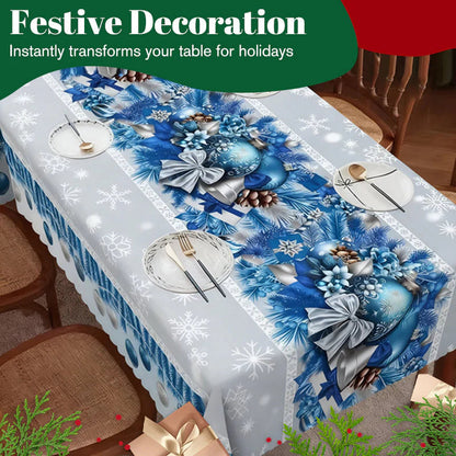 🎅Božični prt – praznični dizajn, trpežen poliester, odporen proti madežem in gubam🎁