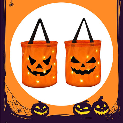 Halloweenská taška so svietiacou tekvicou