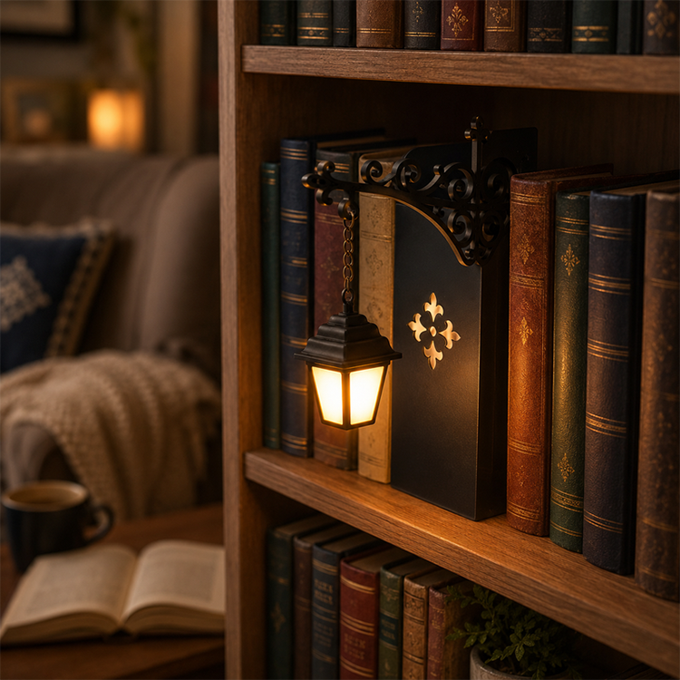 🏮 Retro lampa na knihy s osvetlením – štýl a poriadok v jednom! 📚