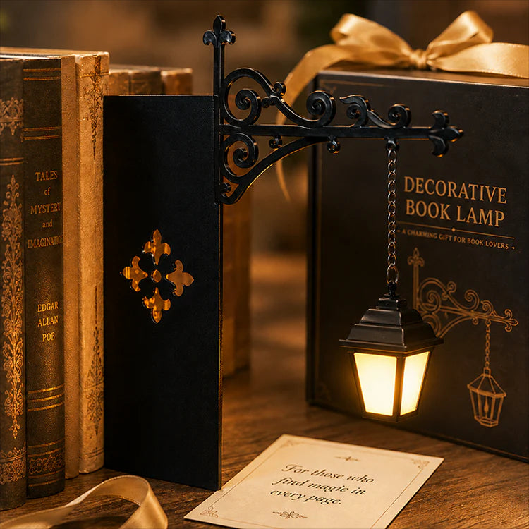 🏮 Retro lampa na knihy s osvetlením – štýl a poriadok v jednom! 📚