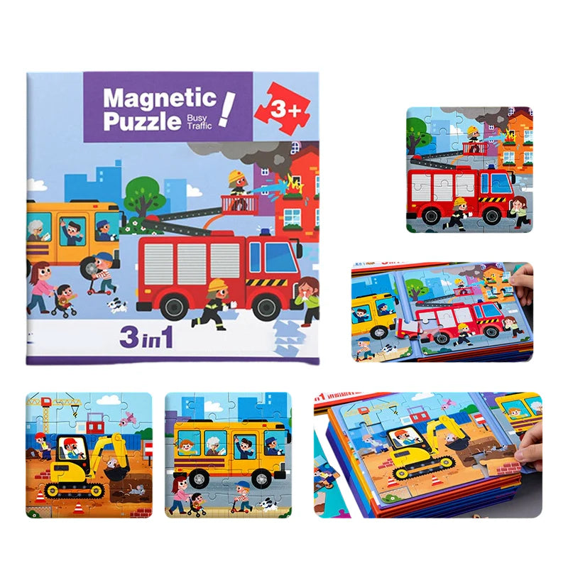 【🧩 Podporuje kognitívny vývoj a je zábavné!】Magnetické puzzle pre deti