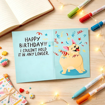 🐶 Narodeninová pohľadnica s prdiacim psom – zaručený smiech! ✨