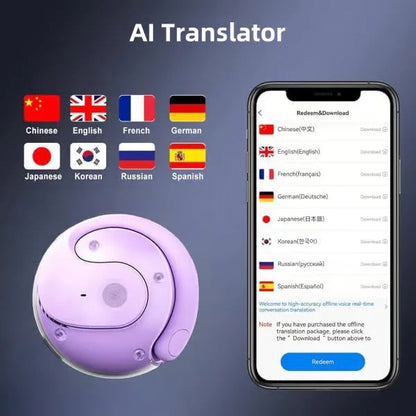 【🔋 Malý a prenosný, rýchly a presný preklad 75 jazykov v reálnom čase】Bezdrôtové slúchadlá OWS Bluetooth 5.4 s AI prekladom (vhodné pre iOS a Android)