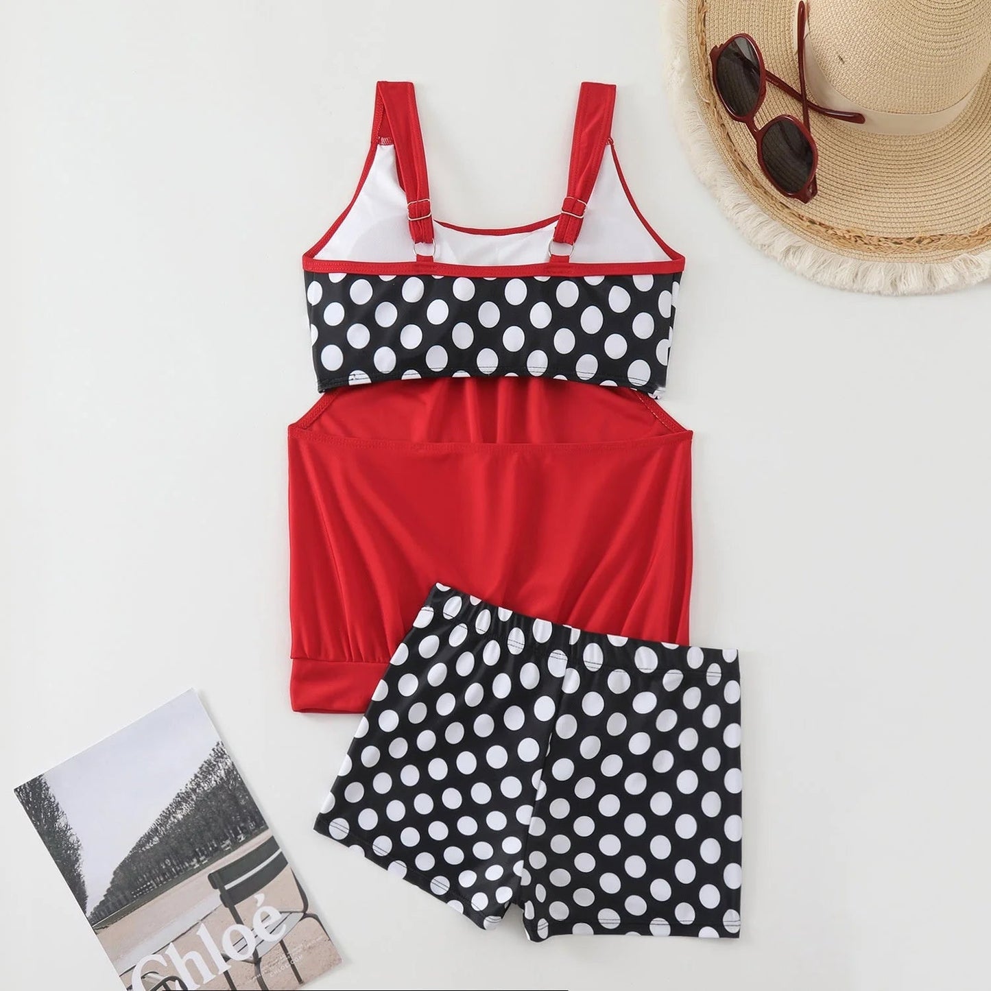 👙 Dvoudielne plavky color-block s bodkami – štýlové & pohodlné 💖