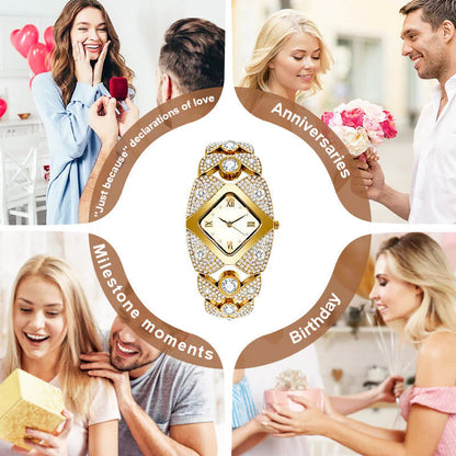 【⌚ Zmes retro elegancie a modernej módy】Dámske retro quartzové hodinky s trblietavými kamienkami⌚