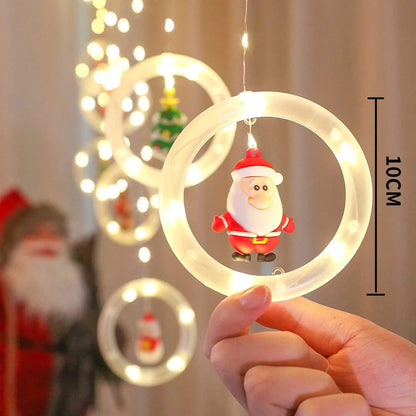 【🎅🏻🎅🏻Krásne vianočné ozdoby】3D vianočná girlanda so svetelnými reťazcami