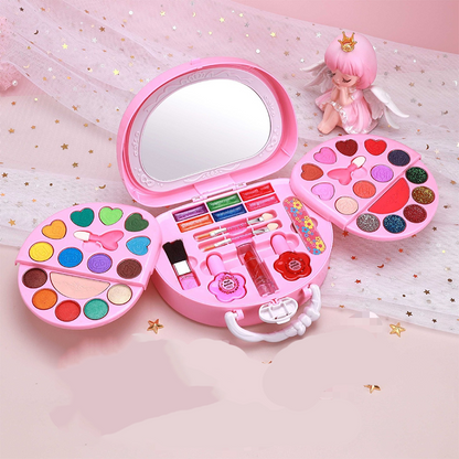 🏆ČASOVO OBMEDZENÁ AKCIA – 50 % ZĽAVA💄Detská sada umývateľného make-upu s prenosnou ružovou kabelkou