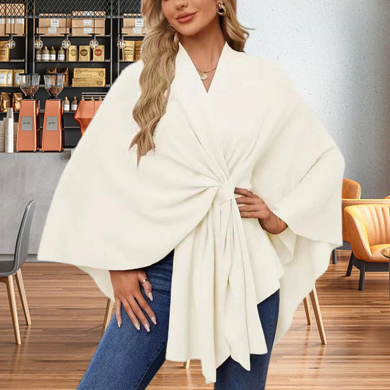 【👗 ❄️ Teplá a všestranná, je to perfektná voľba na chladné zimné dni!】Dámsky šál s krížovým vzorom vpredu