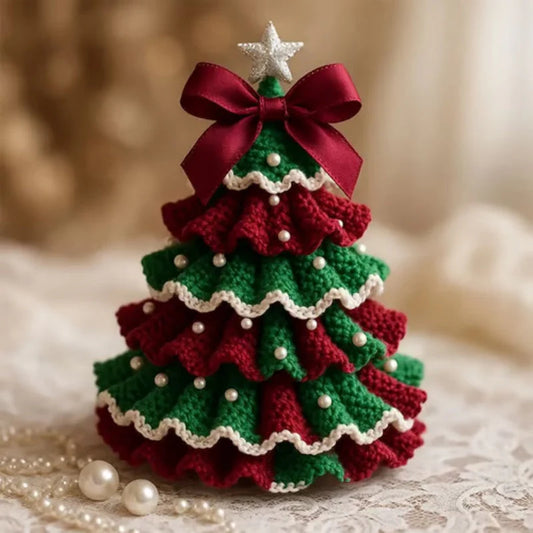【🎄🎄Vytvorte si jedinečnú vianočnú atmosféru】Háčkovaná vianočná ozdoba na stromček s imitáciou perál