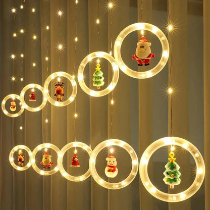 【🎅🏻🎅🏻Krásne vianočné ozdoby】3D vianočná girlanda so svetelnými reťazcami