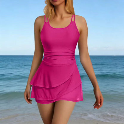 🌊Zľava 50 %💝Plavky so sukničkou s volánikmi a dvoma ramienkami