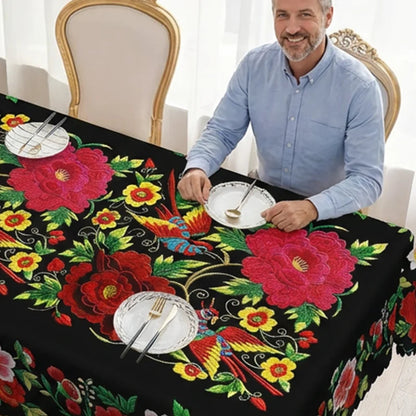 🌺Mexický obrus s vrúbkovaným okrajom,odolný proti pokrčeniu a dodá tvojmu jedálenskému priestoru exotický luxus