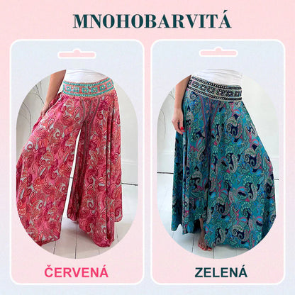 👖 Elastické Nohavice s Etnickou Potlačou – Patchwork + Elastický Pás + Všetky Velikosti! ✨