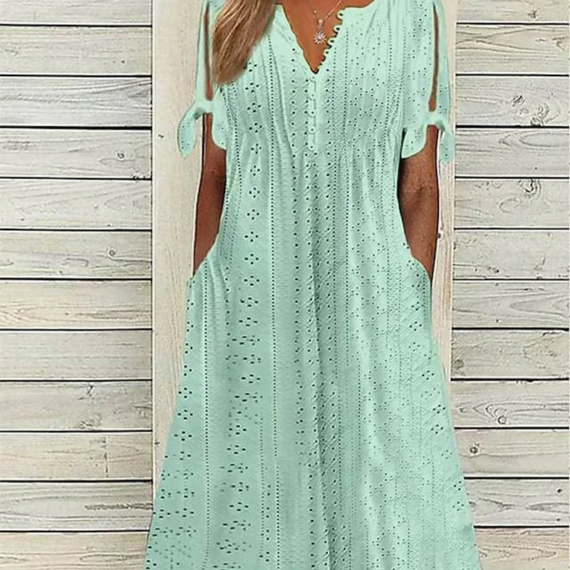🥰Elegantné dámske šaty s výstrihom do V