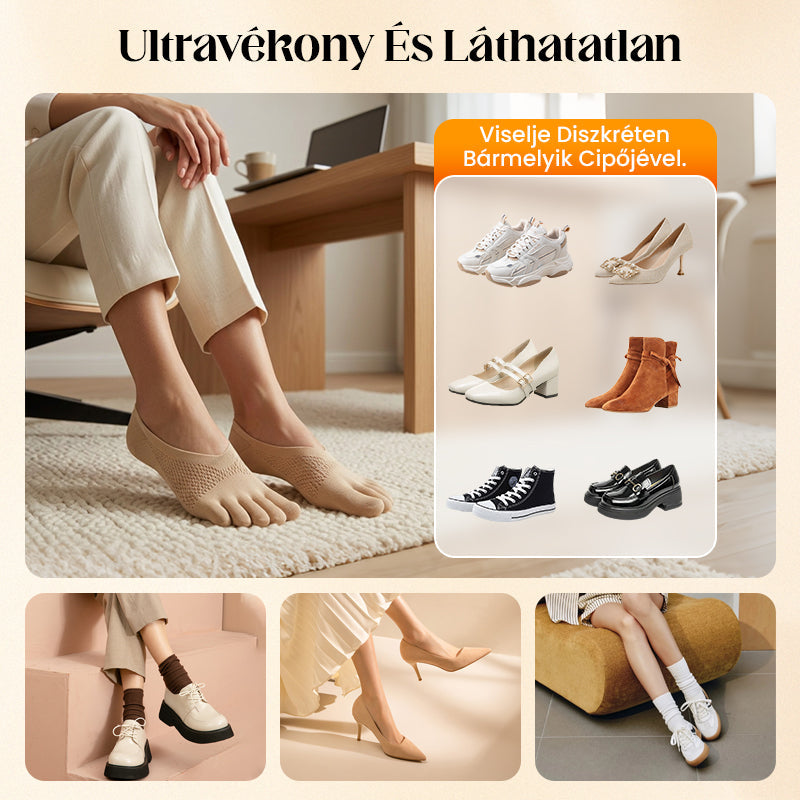 🧦✨ Unisex neviditeľné korekčné ponožky s 5 prstami – maximálne pohodlie!