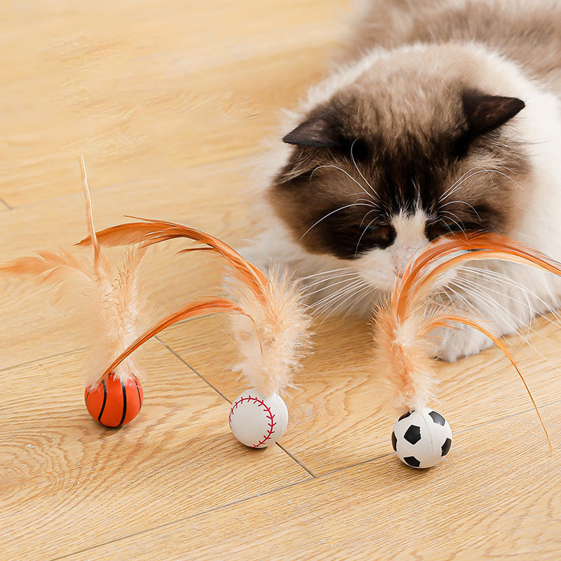 🐱✨ Interaktívna loptička pre mačky s pružinou – zábava bez batérií