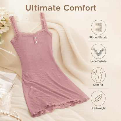 👗 Nočná košeľa bez ramienok s čipkou – pohodlie a elegancia! ✨