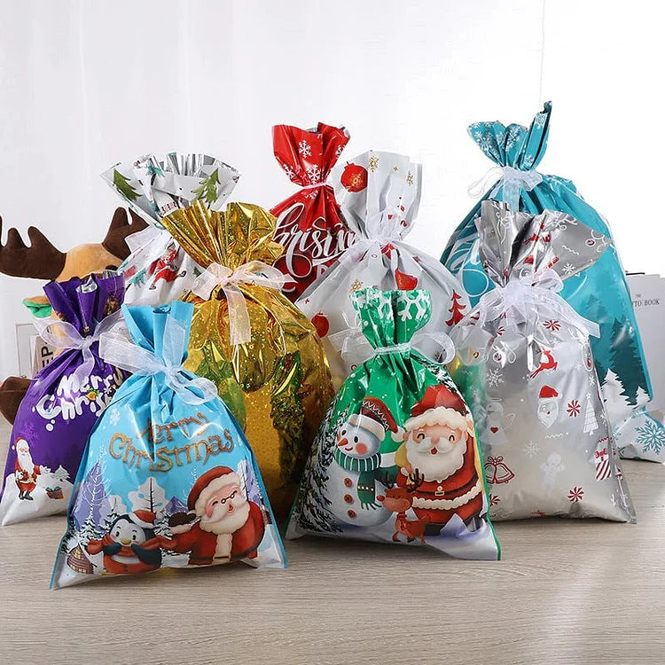 Vianočné darčekové tašky so sťahovacou šnúrkou MerryPouch