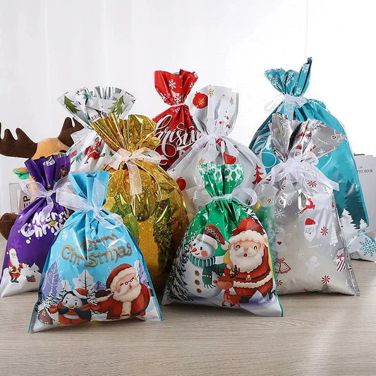 Vianočné darčekové tašky so sťahovacou šnúrkou MerryPouch