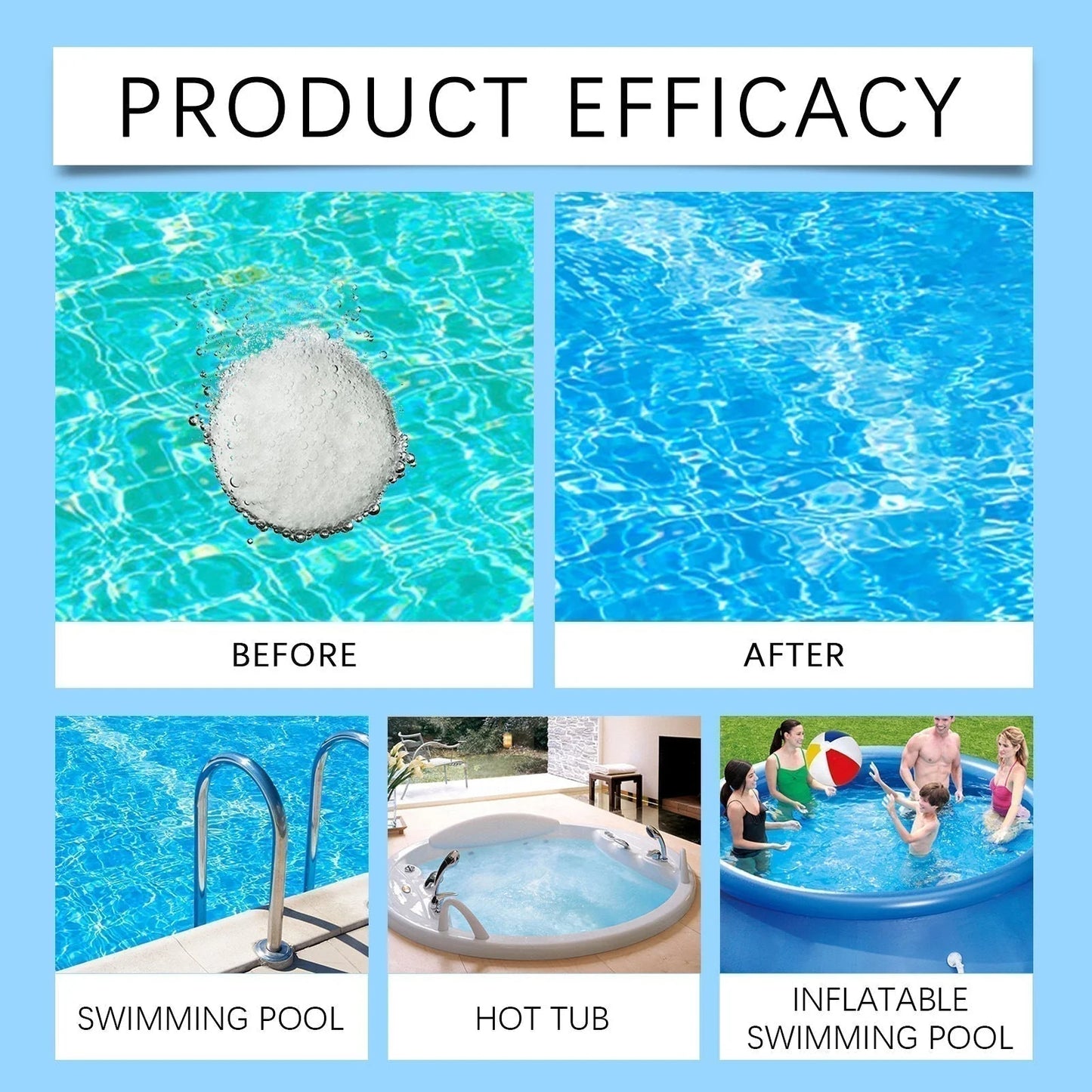 🏊‍♂️ Tablety na čistenie bazénu pre krištáľovo čistú vodu – nakvapkajte, nechajte rozpustiť a ponorte sa! 🌊✨