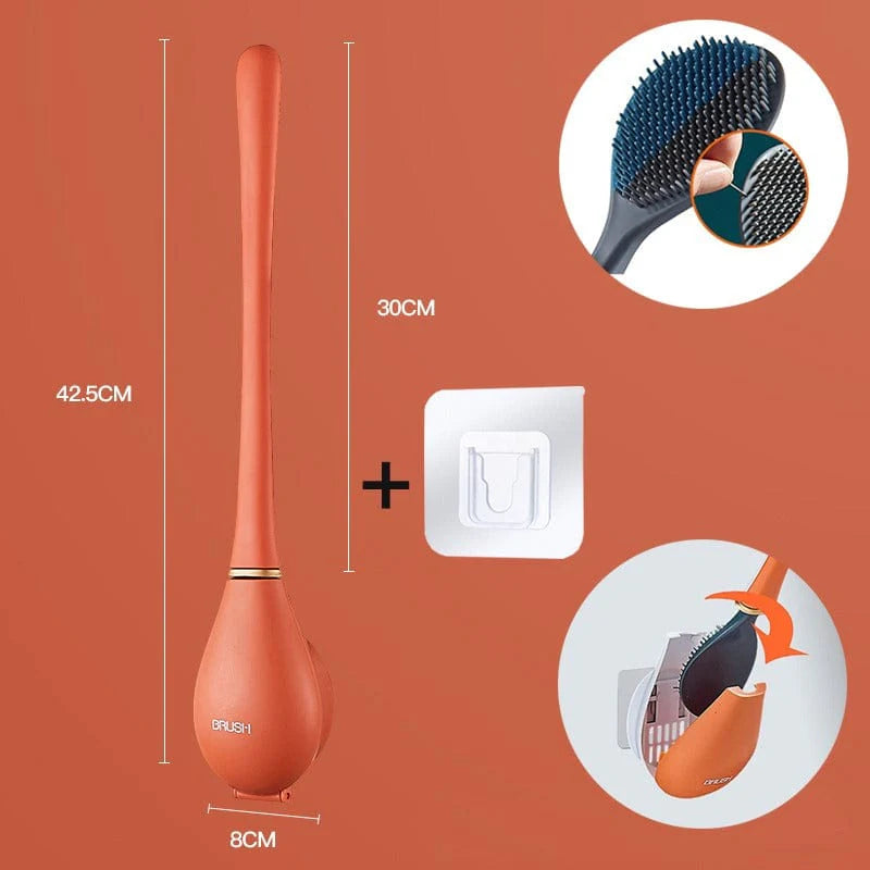 【✨ Vyčistite každý kút toalety a udržujte ju hygienickú!】Moderná domáca flexibilná silikónová toaletná kefa