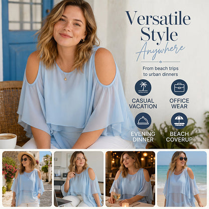 🌟 Elegantný top s volánikmi a odhalenými ramenami – letný must-have! 👗
