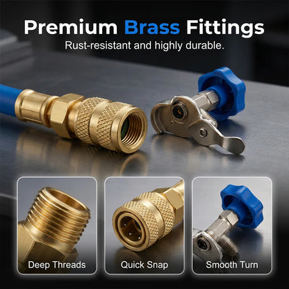 🔧🚗Hadica na plnenie chladivom R134a s manometrom