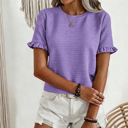🌸 TERAZ 50 % ZĽAVA! 🌸 Dámske elegantné letné tričko s volánikmi na rukávoch