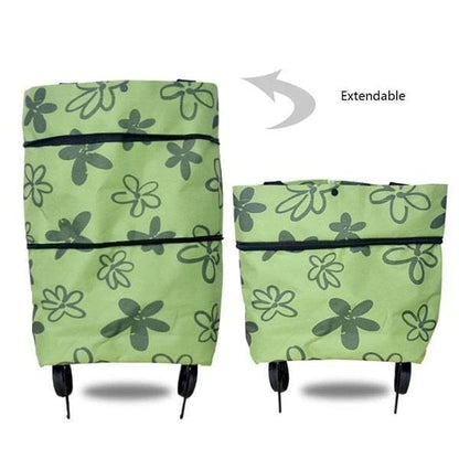 🛒 Skladacia nákupná taška s kolieskami 2v1 – uľahčite si nakupovanie! 🛍️