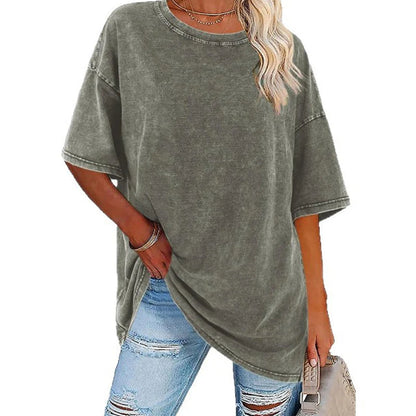 👕 Dámske oversized vintage tričko s vypraným efektom