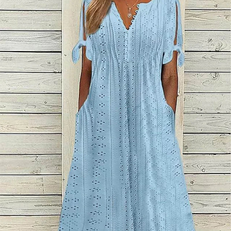 🥰Elegantné dámske šaty s výstrihom do V
