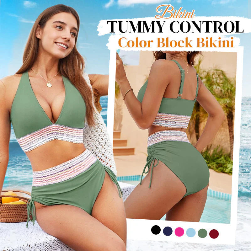 🔥Teraz v predaji💥 – 👙 Bikini set s vysokým pásom, tvarujúci bruško, vo viacerých farbách