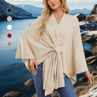 【👗 ❄️ Teplá a všestranná, je to perfektná voľba na chladné zimné dni!】Dámsky šál s krížovým vzorom vpredu