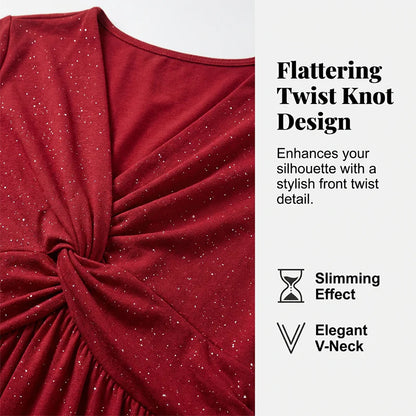 👗  Elegantné dámske midi šaty s vreckami a leskom – pohodlie na jar a leto! 👗
