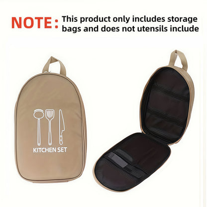 🍖Outdoor Kitchen Utensil Organizer Bag – Oxford Fabric, Large Capacity, Durable & Portable (Perfect for Camping & BBQs)✨