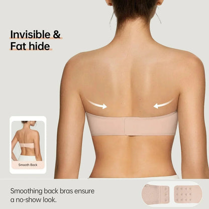 💞Dámske podprsenky bez ramienok, push-up bandeau podprsenky, nešmýkavé bezkosticové podprsenky s výstužou, bezšvové pohodlné podprsenky typu „tube“ a „jelly“