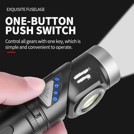 💡🛠️ LED čelovka a baterka s otočnou hlavou 90° + magnet + klip – Ruky voľné vždy! ✨