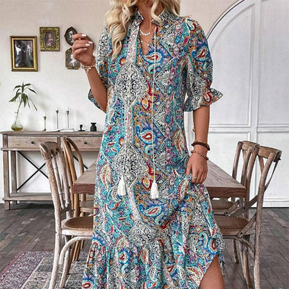 💃Elegantné boho šaty s kvetinovou potlačou
