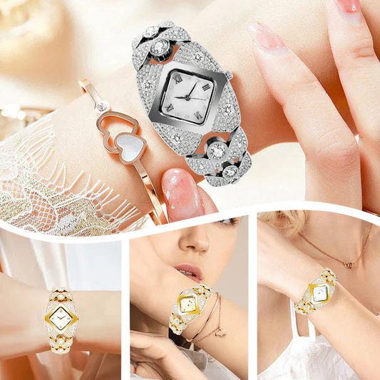 【⌚ Zmes retro elegancie a modernej módy】Dámske retro quartzové hodinky s trblietavými kamienkami⌚