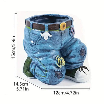 🌷Kreatívne 3D kvetináč v tvare džínsov