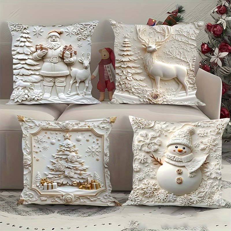 【🎄 Naplňte svoj domov vianočnou mágiou】Elegantné slávnostné obliečky na vankúše