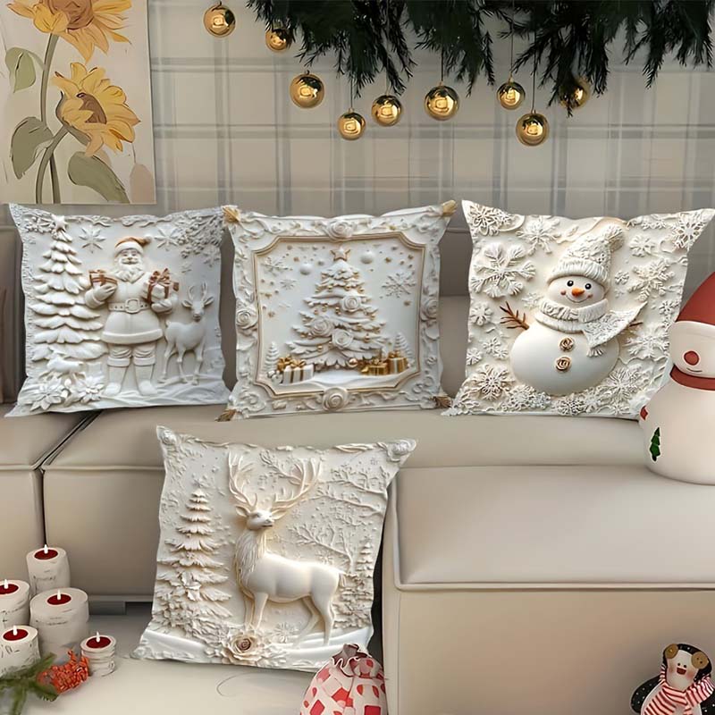 【🎄 Naplňte svoj domov vianočnou mágiou】Elegantné slávnostné obliečky na vankúše