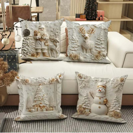 【🎄 Naplňte svoj domov vianočnou mágiou】Elegantné slávnostné obliečky na vankúše