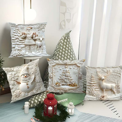 【🎄 Naplňte svoj domov vianočnou mágiou】Elegantné slávnostné obliečky na vankúše